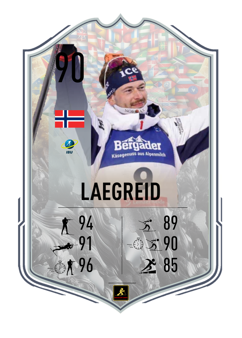 Sturla Laegreid - Lenzerheide 2025 World Championships Star - Men Relay World Champion - Mass Start Runner-up - Biathlon Cards